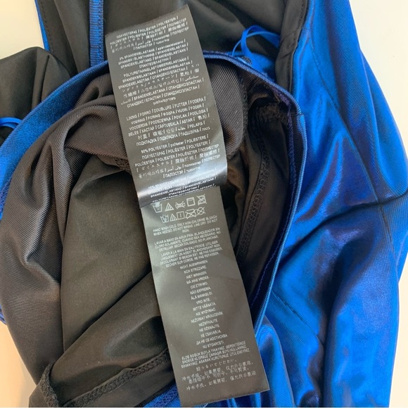 Guess Blue Metallic V Neck Bodycon Dress Size Small - Picture 13 of 13